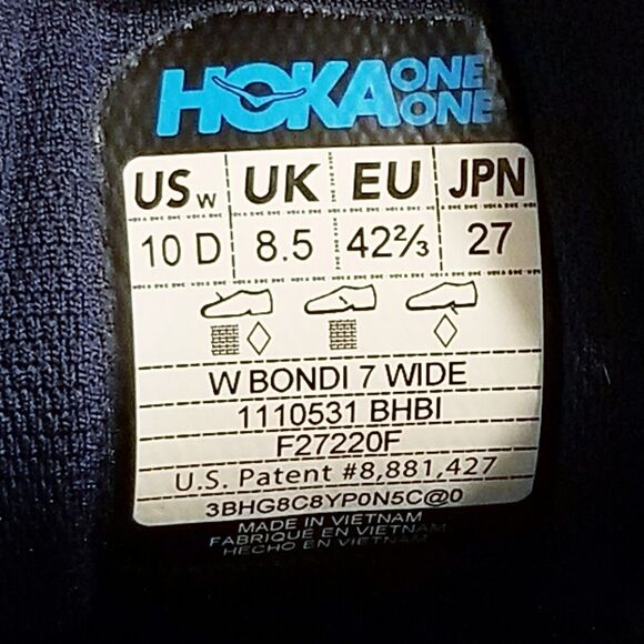 Hoka Bondi 7 Women's Size 10 Wide Blue Orange Running Shoes Sneakers 1110531BHBI - Picture 7 of 7